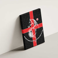 Georgia Canvas Wall Art with Black Patterned Red Cross with Dragon Horse Symbol and Silent Pride Quote Design - Wonder Print Shop