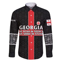 Georgia Family Matching Summer Maxi Dress and Hawaiian Shirt with Black Patterned Red Cross with Dragon Horse Symbol and Silent Pride Quote Design - Wonder Print Shop