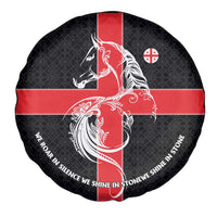 Georgia Spare Tire Cover with Black Patterned Red Cross with Dragon Horse Symbol and Silent Pride Quote Design - Wonder Print Shop