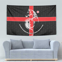 Georgia Tapestry with Black Patterned Red Cross with Dragon Horse Symbol and Silent Pride Quote Design - Wonder Print Shop