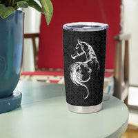 Georgia Tumbler Cup with Black Patterned Red Cross with Dragon Horse Symbol and Silent Pride Quote Design - Wonder Print Shop