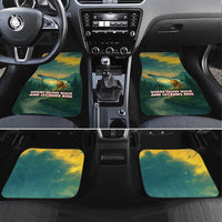 Georgia Car Mats with Green Mountain Landscape with Map Outline Lion and Legends Rise Quote Design - Wonder Print Shop