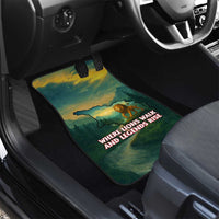 Georgia Car Mats with Green Mountain Landscape with Map Outline Lion and Legends Rise Quote Design - Wonder Print Shop