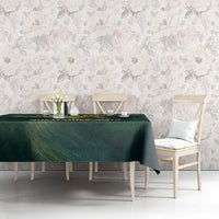 Georgia Tablecloth with Green Mountain Landscape with Map Outline Lion and Legends Rise Quote Design - Wonder Print Shop