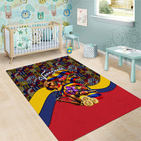 Venezuela Flag Day Patriotism Area Rug Heritage Flag Jaguar Traditional Instruments