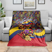 Venezuela Flag Day Patriotism Blanket Heritage Flag Jaguar Traditional Instruments