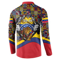 Venezuela Flag Day Patriotism Button Sweatshirt Heritage Flag Jaguar Traditional Instruments