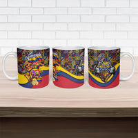 Venezuela Flag Day Patriotism Ceramic Mug Heritage Flag Jaguar Traditional Instruments