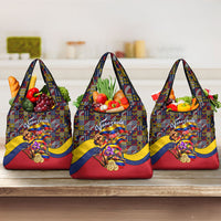Venezuela Flag Day Patriotism Grocery Bag Heritage Flag Jaguar Traditional Instruments