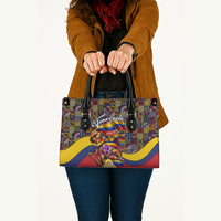 Venezuela Flag Day Patriotism Leather Bag Heritage Flag Jaguar Traditional Instruments
