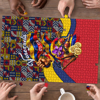 Venezuela Flag Day Patriotism Puzzle Heritage Flag Jaguar Traditional Instruments