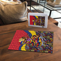 Venezuela Flag Day Patriotism Puzzle Heritage Flag Jaguar Traditional Instruments