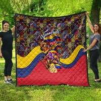 Venezuela Flag Day Patriotism Quilt Heritage Flag Jaguar Traditional Instruments