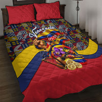 Venezuela Flag Day Patriotism Quilt Bed Set Heritage Flag Jaguar Traditional Instruments