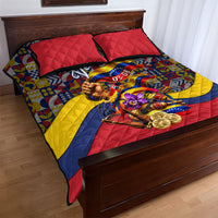Venezuela Flag Day Patriotism Quilt Bed Set Heritage Flag Jaguar Traditional Instruments