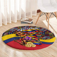 Venezuela Flag Day Patriotism Round Carpet Heritage Flag Jaguar Traditional Instruments