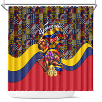 Venezuela Flag Day Patriotism Shower Curtain Heritage Flag Jaguar Traditional Instruments