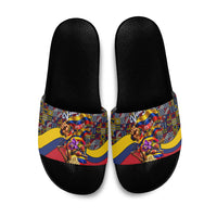 Venezuela Flag Day Patriotism Slide Sandals Heritage Flag Jaguar Traditional Instruments