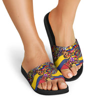 Venezuela Flag Day Patriotism Slide Sandals Heritage Flag Jaguar Traditional Instruments