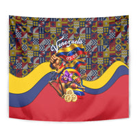 Venezuela Flag Day Patriotism Tapestry Heritage Flag Jaguar Traditional Instruments
