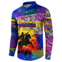 Simon Bolivar Venezuela Flag Day Button Sweatshirt Patriotism Precursor De La Independencia Vibrant Flag