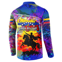 Simon Bolivar Venezuela Flag Day Button Sweatshirt Patriotism Precursor De La Independencia Vibrant Flag