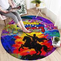 Simon Bolivar Venezuela Flag Day Round Carpet Patriotism Precursor De La Independencia Vibrant Flag