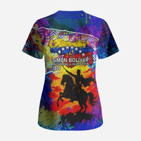 Simon Bolivar Venezuela Flag Day Scrub Top Patriotism Precursor De La Independencia Vibrant Flag