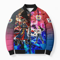 South Korea Flag Day Bomber Puffer Jacket National Pride - Traditional Warrior - Modern History