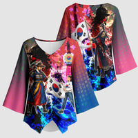 South Korea Flag Day Kimono Sleeve Blouse National Pride - Traditional Warrior - Modern History