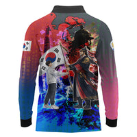 South Korea Flag Day Long Sleeve Polo Shirt National Pride - Traditional Warrior - Modern History