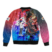 South Korea Flag Day Sleeve Zip Bomber Jacket National Pride - Traditional Warrior - Modern History
