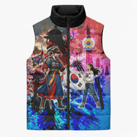 South Korea Flag Day Sleeveless Puffer Jacket National Pride - Traditional Warrior - Modern History