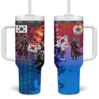 South Korea Flag Day Tumbler With Handle National Pride - Traditional Warrior - Modern History