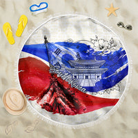 South Korea Flag Day Beach Blanket Patriotic Cultural Landmarks Map