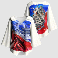 South Korea Flag Day Kimono Sleeve Blouse Patriotic Cultural Landmarks Map
