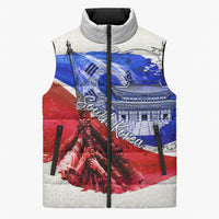South Korea Flag Day Sleeveless Puffer Jacket Patriotic Cultural Landmarks Map