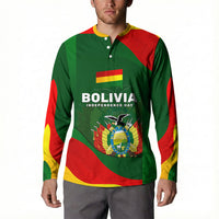 Bolivia Independence Day Button Sweatshirt Coat Of Arms Libre Y Soberana Heritage Art Broken Chains