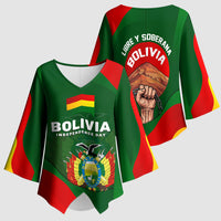 Bolivia Independence Day Kimono Sleeve Blouse Coat Of Arms Libre Y Soberana Heritage Art Broken Chains