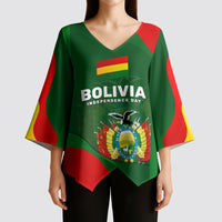 Bolivia Independence Day Kimono Sleeve Blouse Coat Of Arms Libre Y Soberana Heritage Art Broken Chains