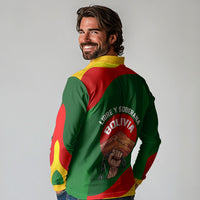 Bolivia Independence Day Long Sleeve Polo Shirt Coat Of Arms Libre Y Soberana Heritage Art Broken Chains