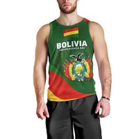 Bolivia Independence Day Men Tank Top Coat Of Arms Libre Y Soberana Heritage Art Broken Chains