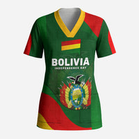 Bolivia Independence Day Scrub Top Coat Of Arms Libre Y Soberana Heritage Art Broken Chains