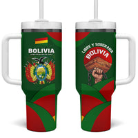 Bolivia Independence Day Tumbler With Handle Coat Of Arms Libre Y Soberana Heritage Art Broken Chains