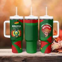 Bolivia Independence Day Tumbler With Handle Coat Of Arms Libre Y Soberana Heritage Art Broken Chains