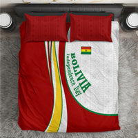 Bolivia Independence Day Map Flag Bedding Set Freedom Heritage National Coat Of Arms Accents