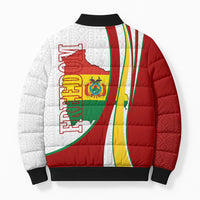 Bolivia Independence Day Map Flag Bomber Puffer Jacket Freedom Heritage National Coat Of Arms Accents
