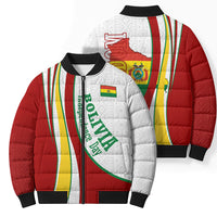 Bolivia Independence Day Map Flag Bomber Puffer Jacket Freedom Heritage National Coat Of Arms Accents