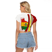 Bolivia Independence Day Map Flag Raglan Cropped T Shirt Freedom Heritage National Coat Of Arms Accents