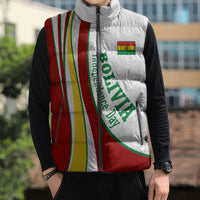 Bolivia Independence Day Map Flag Sleeveless Puffer Jacket Freedom Heritage National Coat Of Arms Accents
